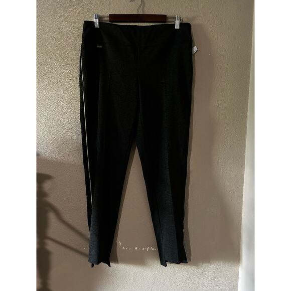 Lisette L Montreal  Preppy Black Gray Dots  Gold SIde Strip  Pants  12  NWT - Picture 3 of 10